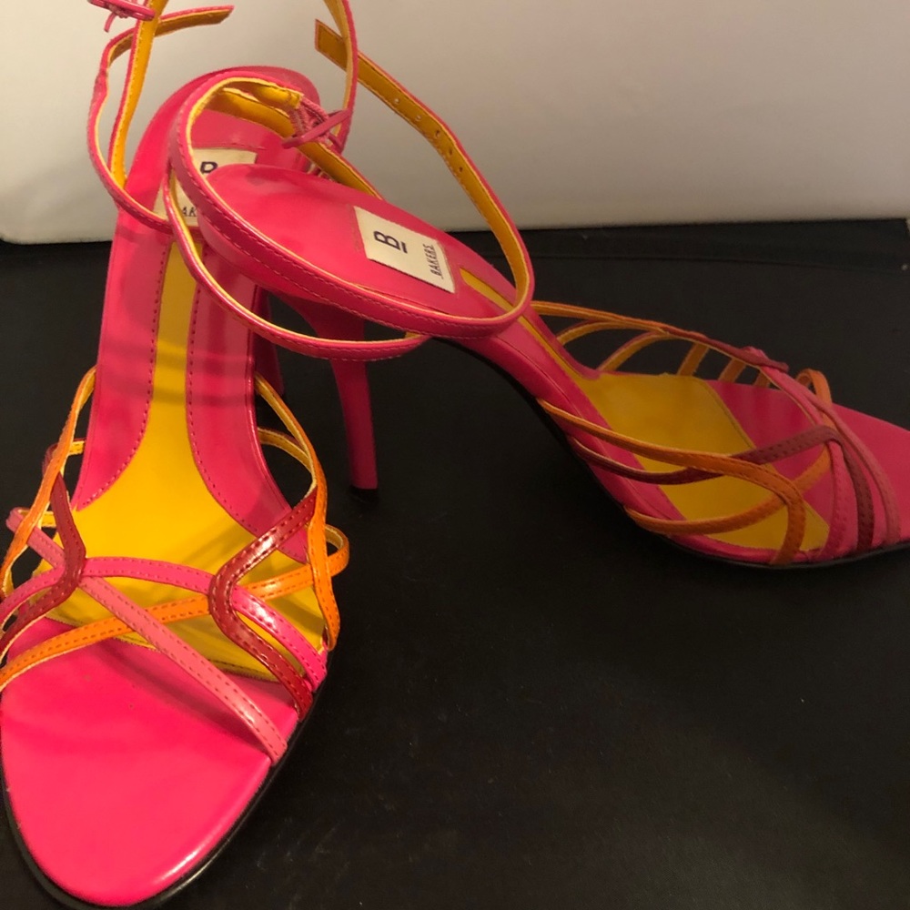 Pink Multicolor Strappy Sandals